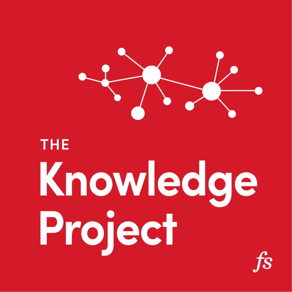 Red Background with "The Knowledge Project" in white text.